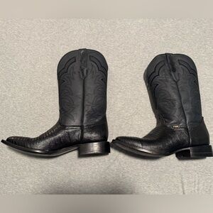 Texas Boot Ranch Black Western Cowboy Boots 100% Leather Size 13